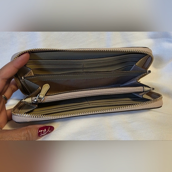 Kate Spade Taupe and Ivory Continental Large Zip Wallet - Picture 5 of 7